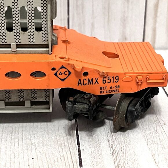 lionel: O Gauge: Allis-Chalmers ACMX 6519: Condenser Flat Car: Vintage 1958 - Picture 6 of 10